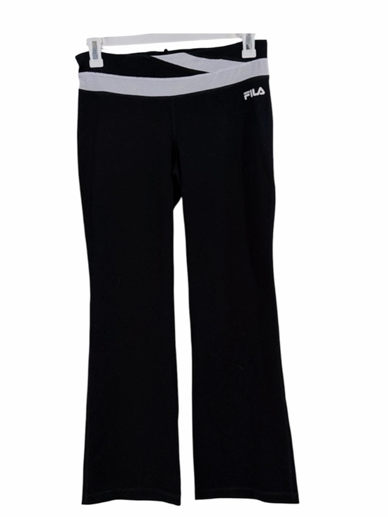 Fila Pants - Fila Sport Black Track Pants with White Waistband Accent Size M
